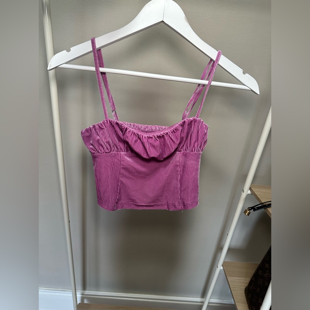 Urban outfitters purple velvet top, velvet top, crop top